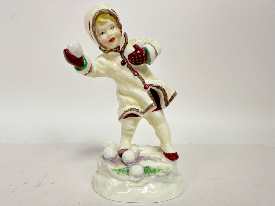 Vintage Royal Worcester England Figurine December Modelled By F. C. Doughty 6.5H [Photo 2]