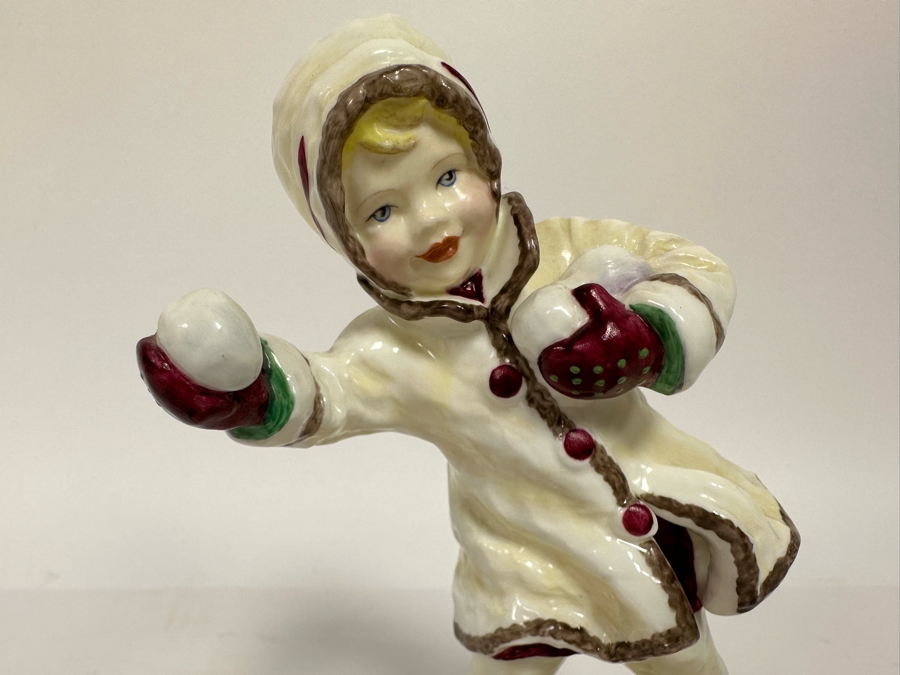Vintage Royal Worcester England Figurine December Modelled By F. C. Doughty 6.5H [Photo 4]