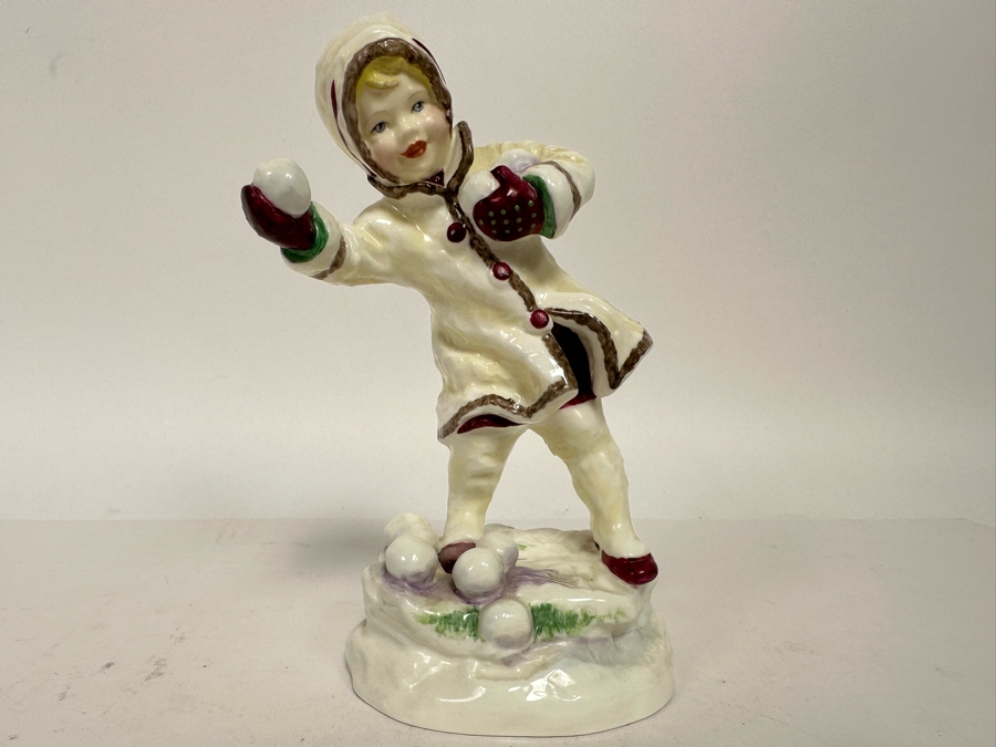Vintage Royal Worcester England Figurine December Modelled By F. C. Doughty 6.5H [Photo 3]