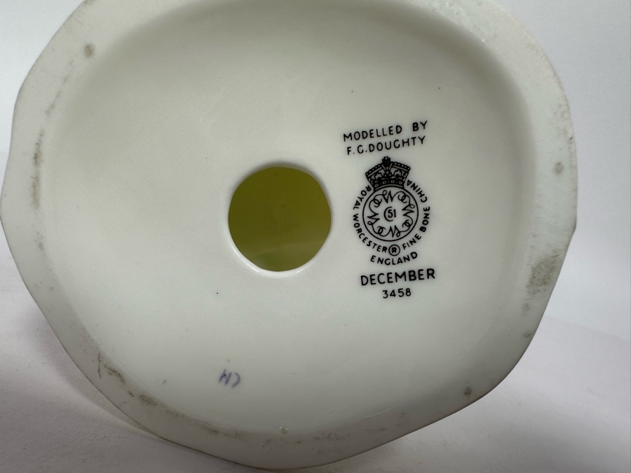 Vintage Royal Worcester England Figurine December Modelled By F. C. Doughty 6.5H [Photo 6]