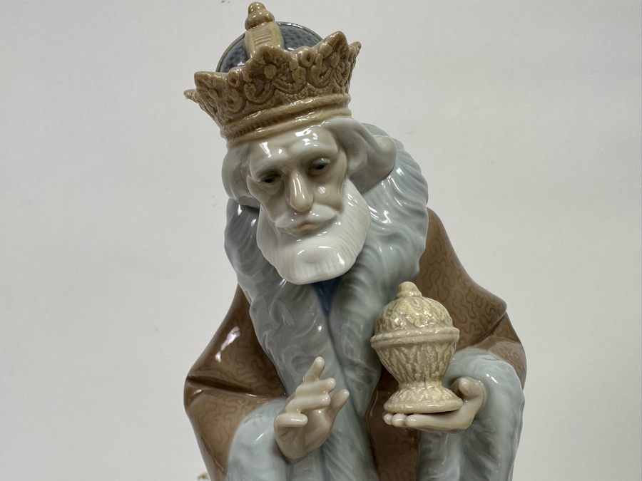 Vintage 1990 Lladro Nativity Figurine King Melchor With Original Box 010.05479 [Photo 5]