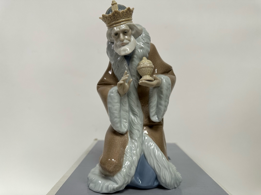Vintage 1990 Lladro Nativity Figurine King Melchor With Original Box 010.05479 [Photo 4]