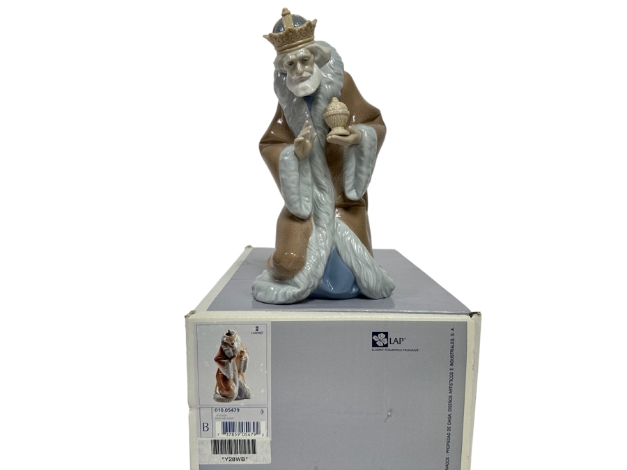 Vintage 1990 Lladro Nativity Figurine King Melchor With Original Box 010.05479