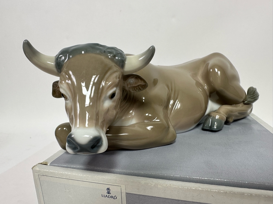 Vintage 1990 Lladro Nativity Figurine Ox With Original Box 010.05482 [Photo 4]