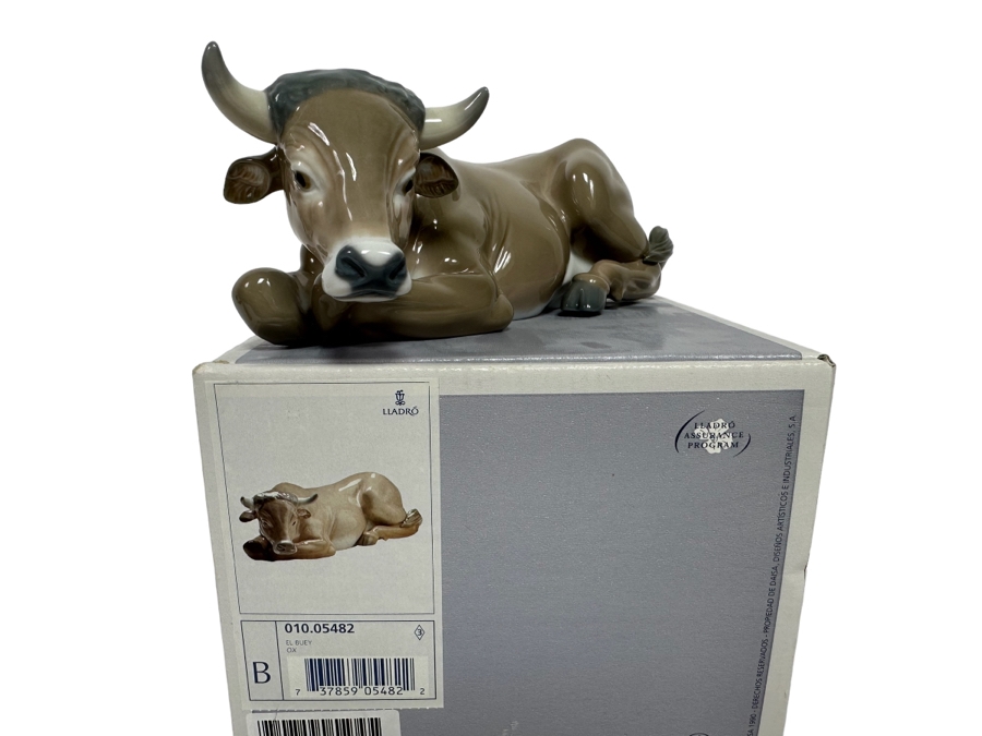 Vintage 1990 Lladro Nativity Figurine Ox With Original Box 010.05482 [Photo 1]