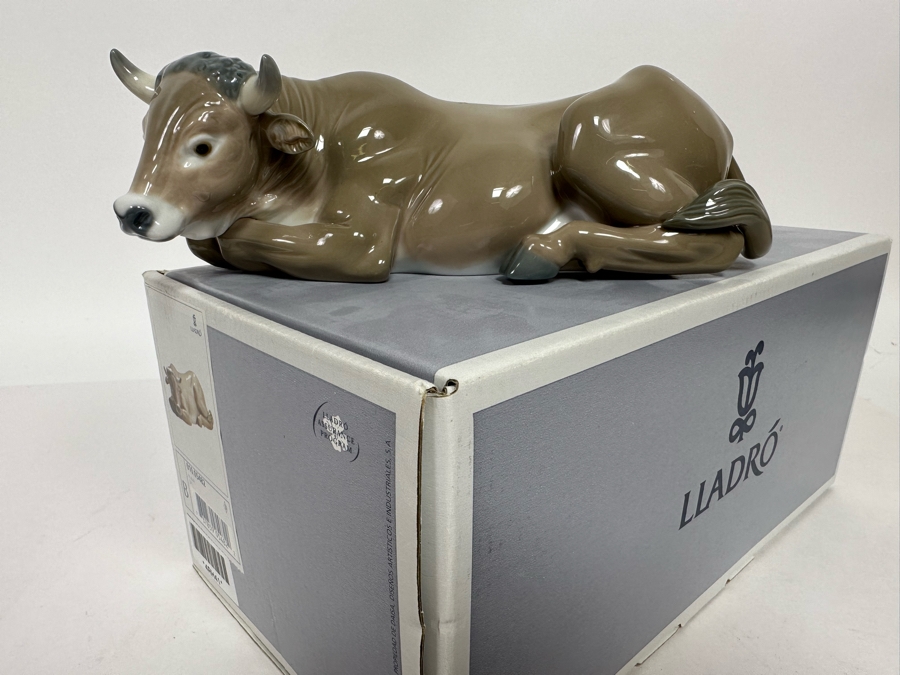 Vintage 1990 Lladro Nativity Figurine Ox With Original Box 010.05482 [Photo 5]