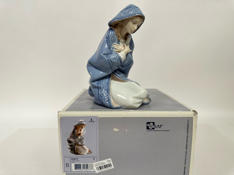 Vintage 1990 Lladro Nativity Figurine Virgin Mary With Original Box 05477