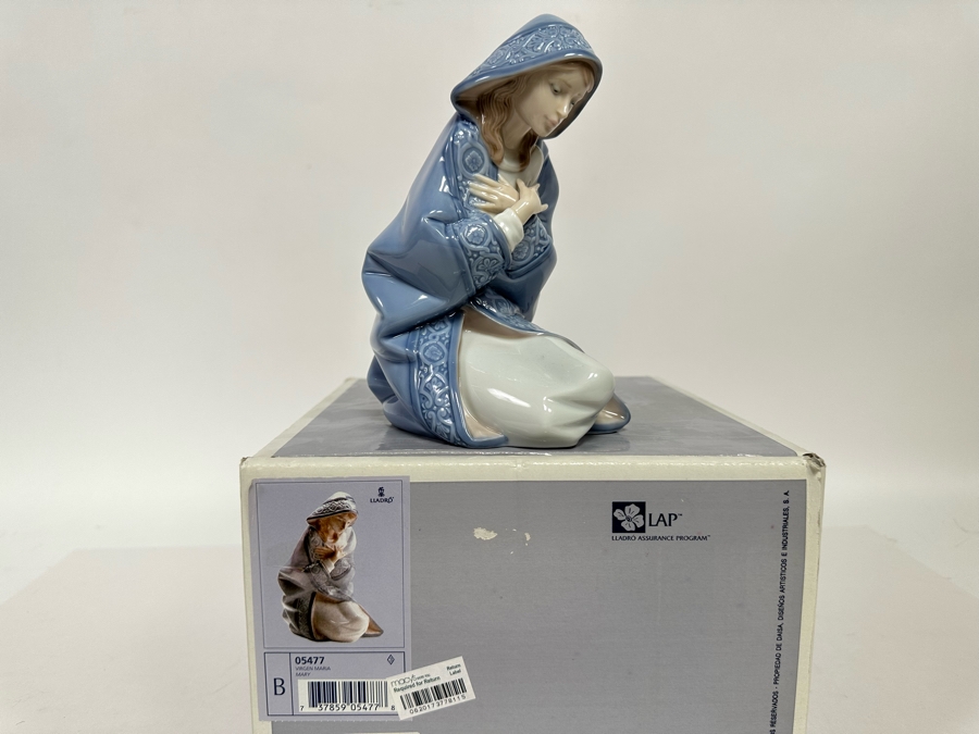 Vintage 1990 Lladro Nativity Figurine Virgin Mary With Original