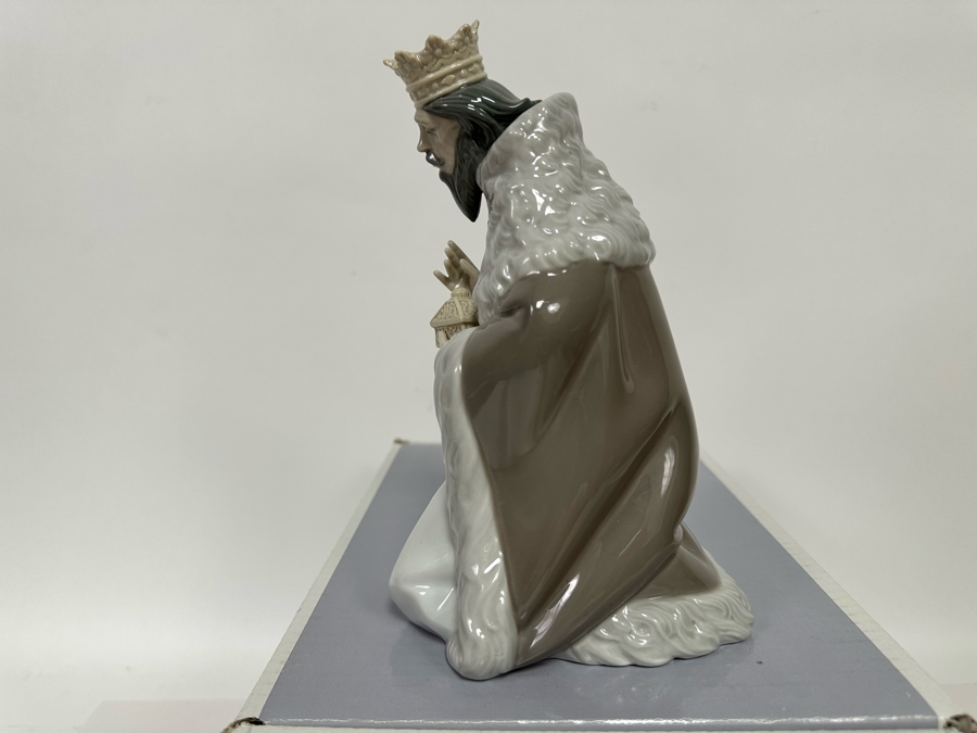 Vintage 1990 Lladro Nativity Figurine King Gaspar With Original Box 010.05480 [Photo 8]