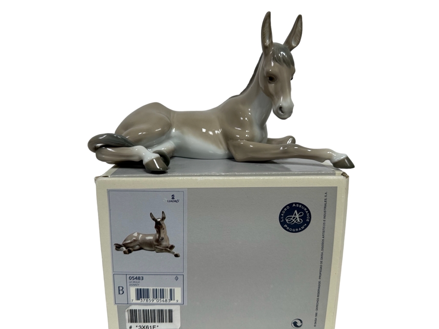 Vintage 1990 Lladro Nativity Figurine Donkey With Original Box 05483 [Photo 1]