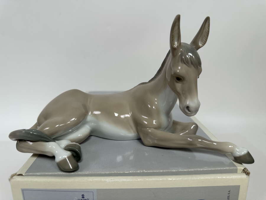 Vintage 1990 Lladro Nativity Figurine Donkey With Original Box 05483 [Photo 4]