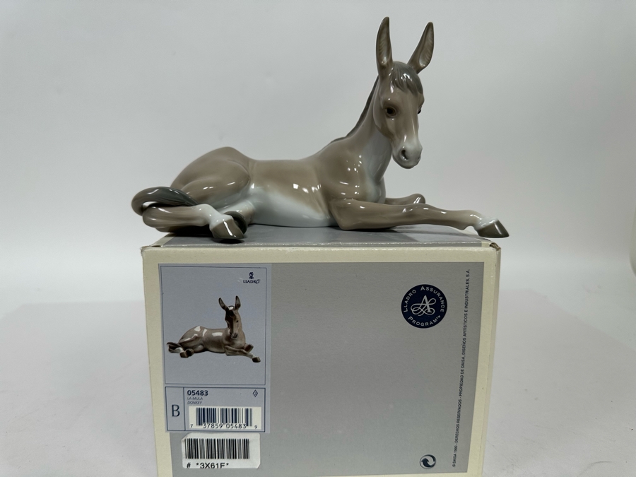 Vintage 1990 Lladro Nativity Figurine Donkey With Original Box 05483 [Photo 2]