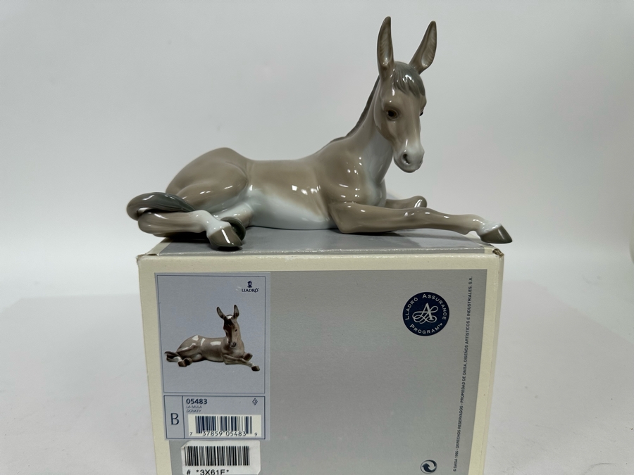 Vintage 1990 Lladro Nativity Figurine Donkey With Original Box 05483 [Photo 3]