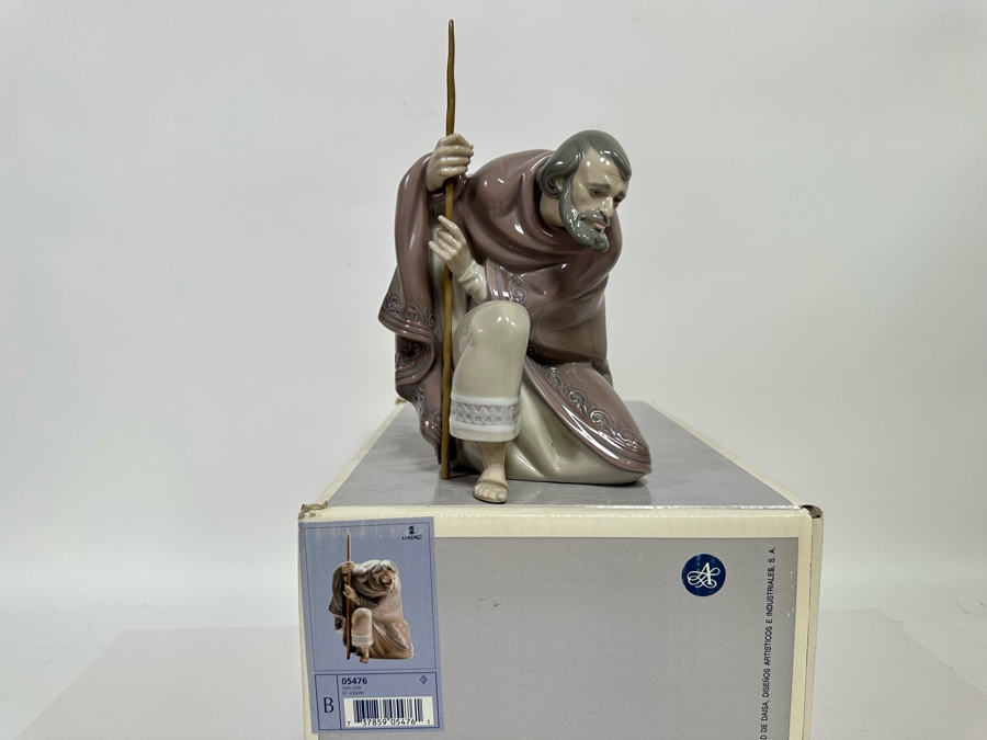 Vintage 1990 Lladro Nativity Figurine St. Joseph With Original Box 05476 [Photo 2]