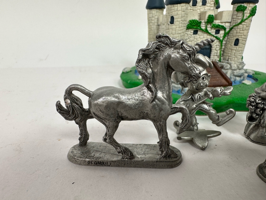 Vintage 1984 Hudson Fine Pewter Figurines And Castle Plus 1990 TSR PP270 D&D Unicorn [Photo 6]