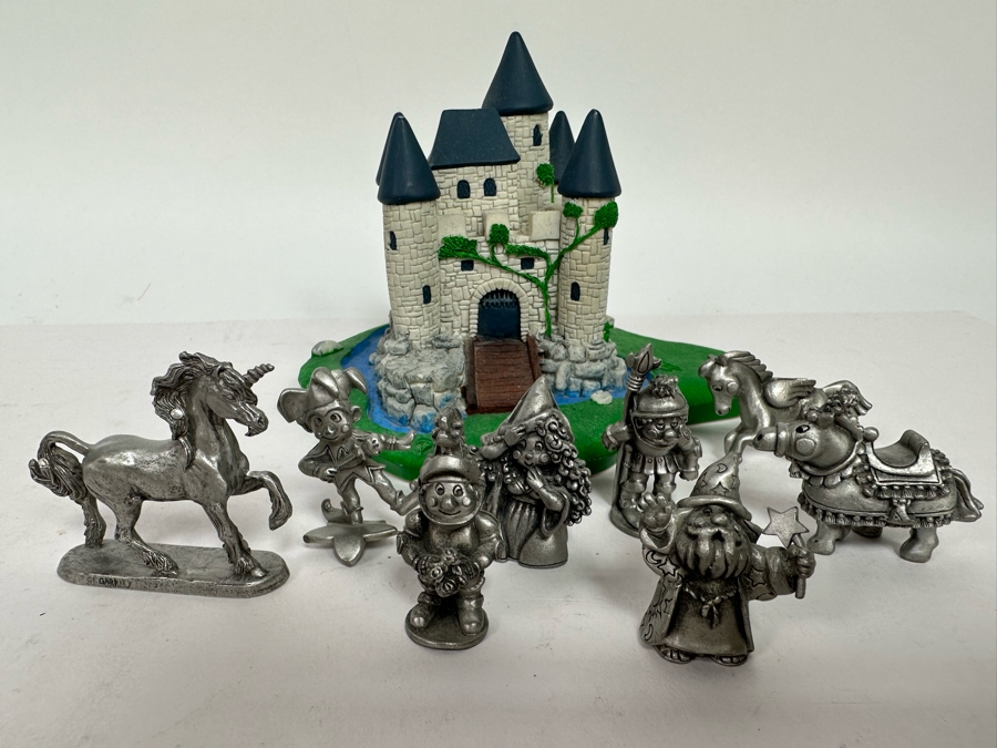 Vintage 1984 Hudson Fine Pewter Figurines And Castle Plus 1990 TSR PP270 D&D Unicorn [Photo 4]