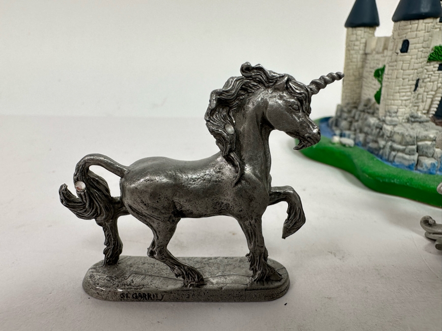 Vintage 1984 Hudson Fine Pewter Figurines And Castle Plus 1990 TSR PP270 D&D Unicorn [Photo 7]