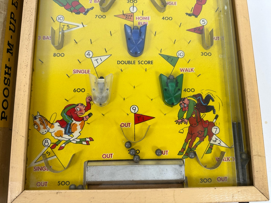 Original Poosh-M-Up Electric Big 5 Game: Baseball, Pennants, Colors, Put-N-Take And Bagatelle By Northwestern Products With Box 13 X 23 [Photo 9]