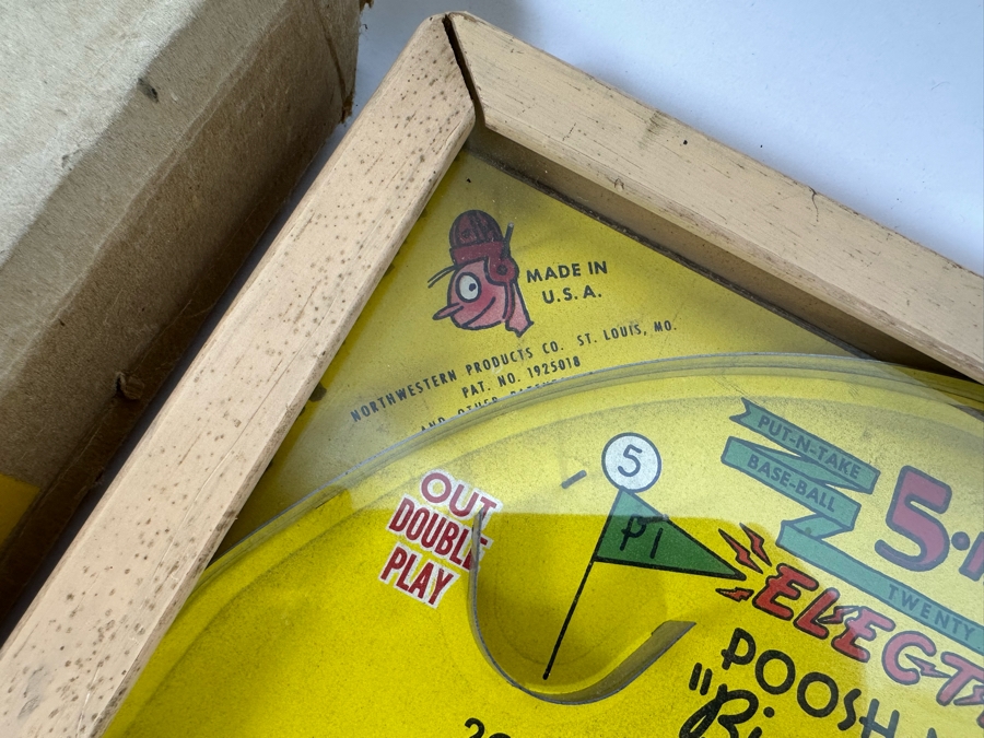 Original Poosh-M-Up Electric Big 5 Game: Baseball, Pennants, Colors, Put-N-Take And Bagatelle By Northwestern Products With Box 13 X 23 [Photo 6]