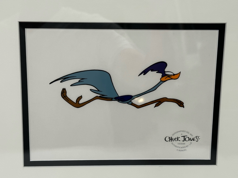 Chuck Jones Framed Serigraphed Cel Art Authenticated By LJE Sericel Road Runner And Wile E. Coyote 8 X 6 Framed 28 X 16 [Photo 6]