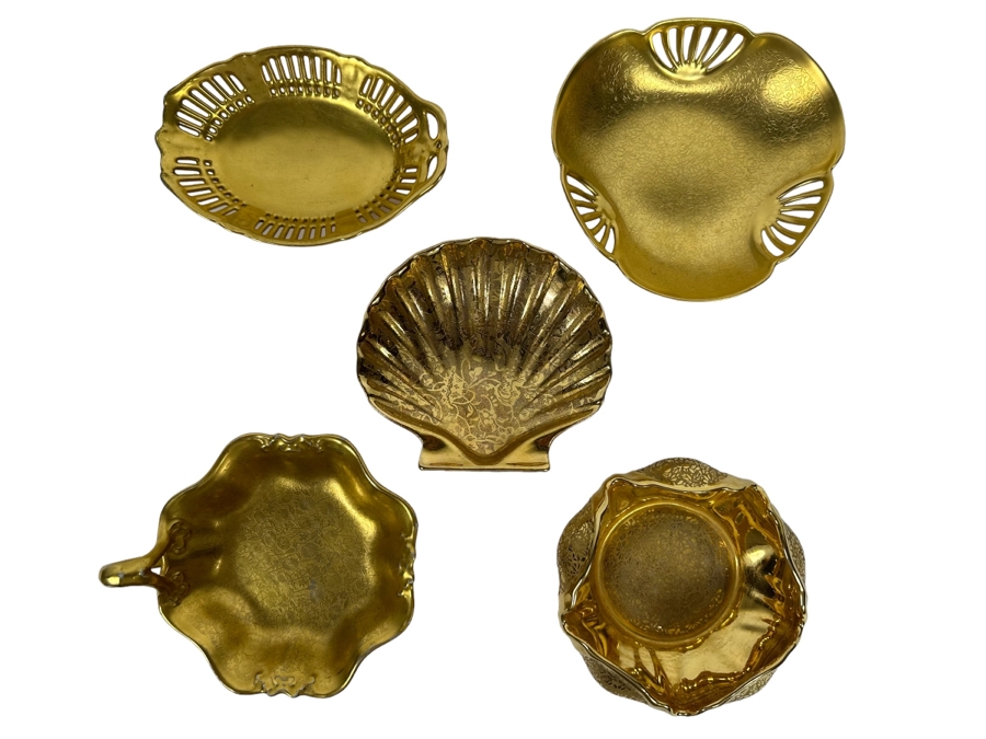 Five Pickard Etched Gold China Style Pieces [Photo 1]