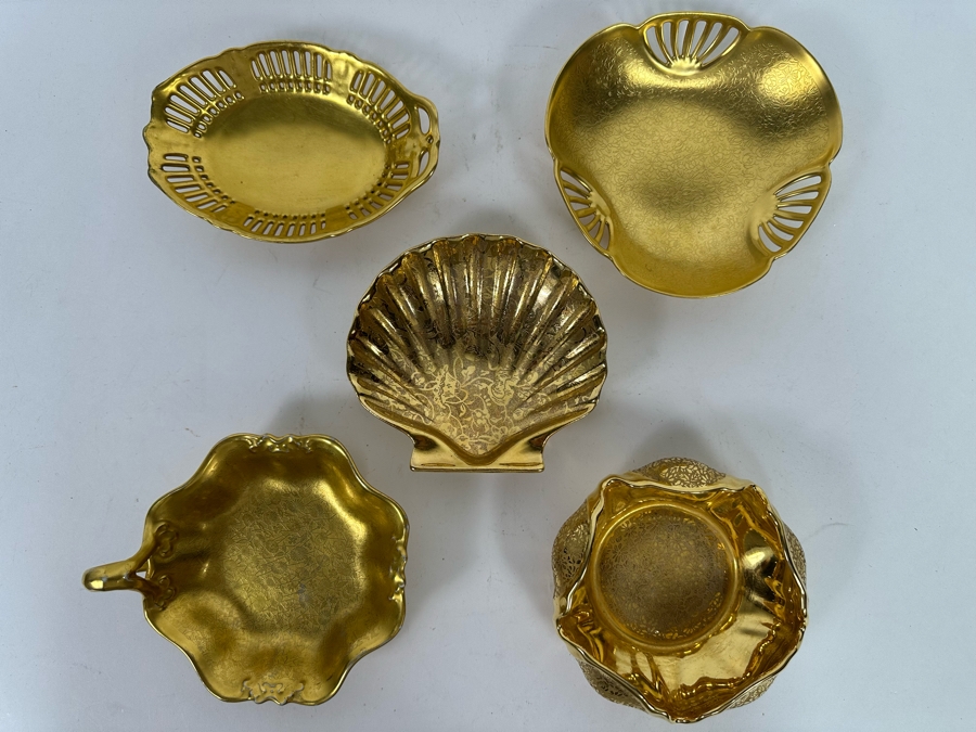 Five Pickard Etched Gold China Style Pieces [Photo 3]