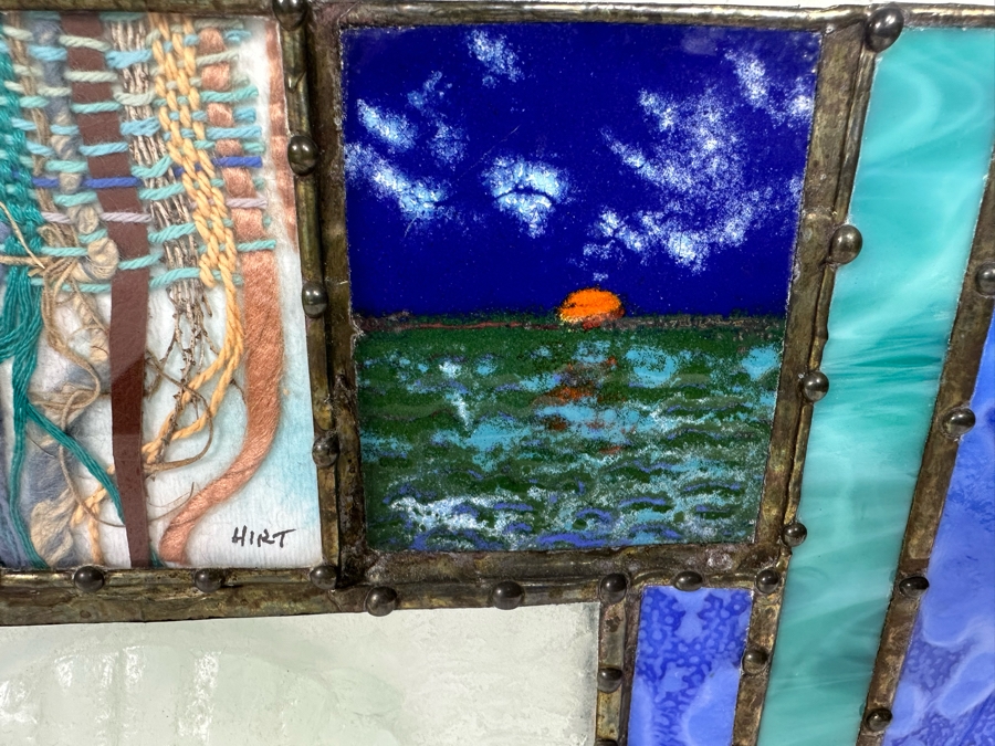 Cindy Hirt Signed Original Custom Designer Metal And Art Glass Sea Shell Beach Decor Design Wall Mirror 15.5 X 33.5 [Photo 11]