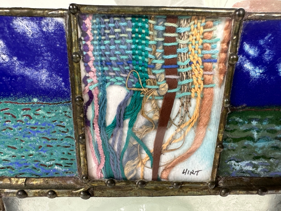 Cindy Hirt Signed Original Custom Designer Metal And Art Glass Sea Shell Beach Decor Design Wall Mirror 15.5 X 33.5 [Photo 9]