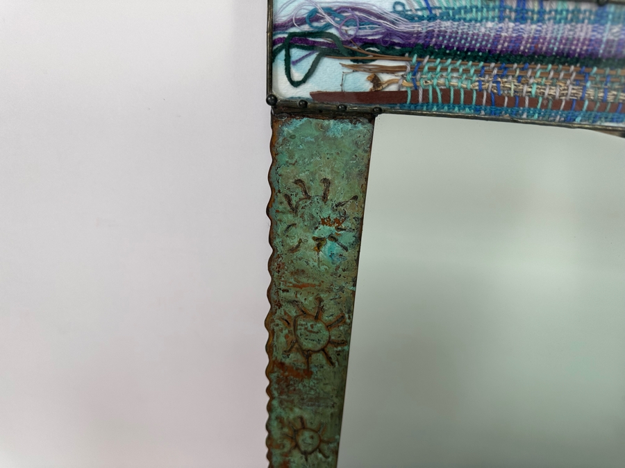 Cindy Hirt Signed Original Custom Designer Metal And Art Glass Sea Shell Beach Decor Design Wall Mirror 15.5 X 33.5 [Photo 6]