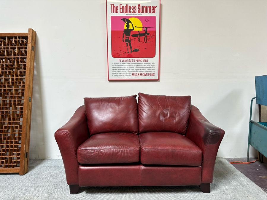 Italian Leather Loveseat Sofa 60W X 36D X 34H [Photo 2]