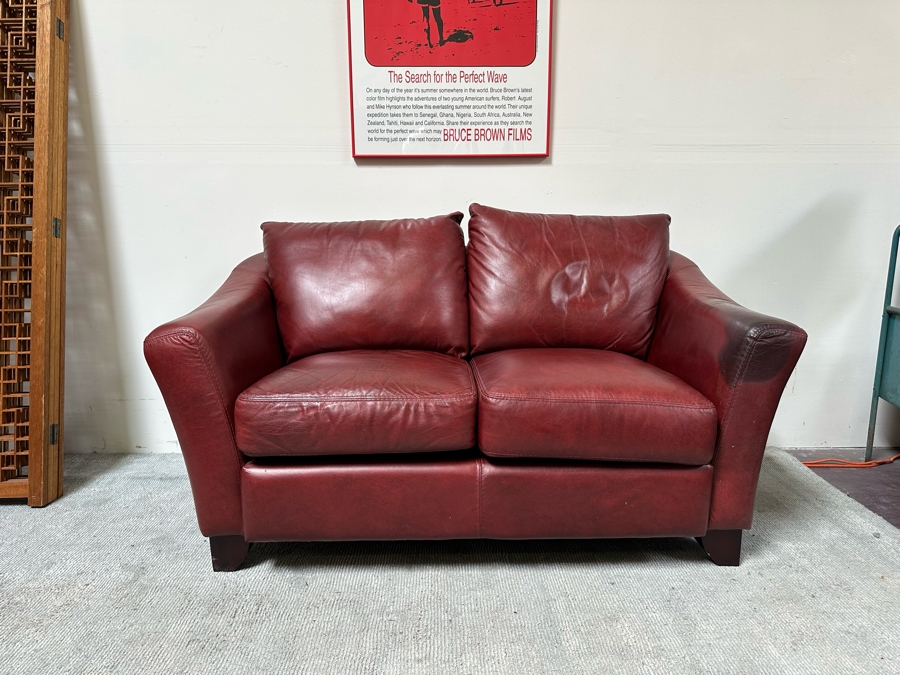 Italian Leather Loveseat Sofa 60W X 36D X 34H [Photo 5]