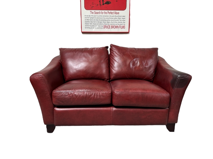 Italian Leather Loveseat Sofa 60W X 36D X 34H [Photo 1]