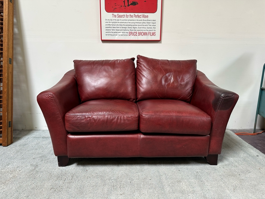 Italian Leather Loveseat Sofa 60W X 36D X 34H [Photo 6]
