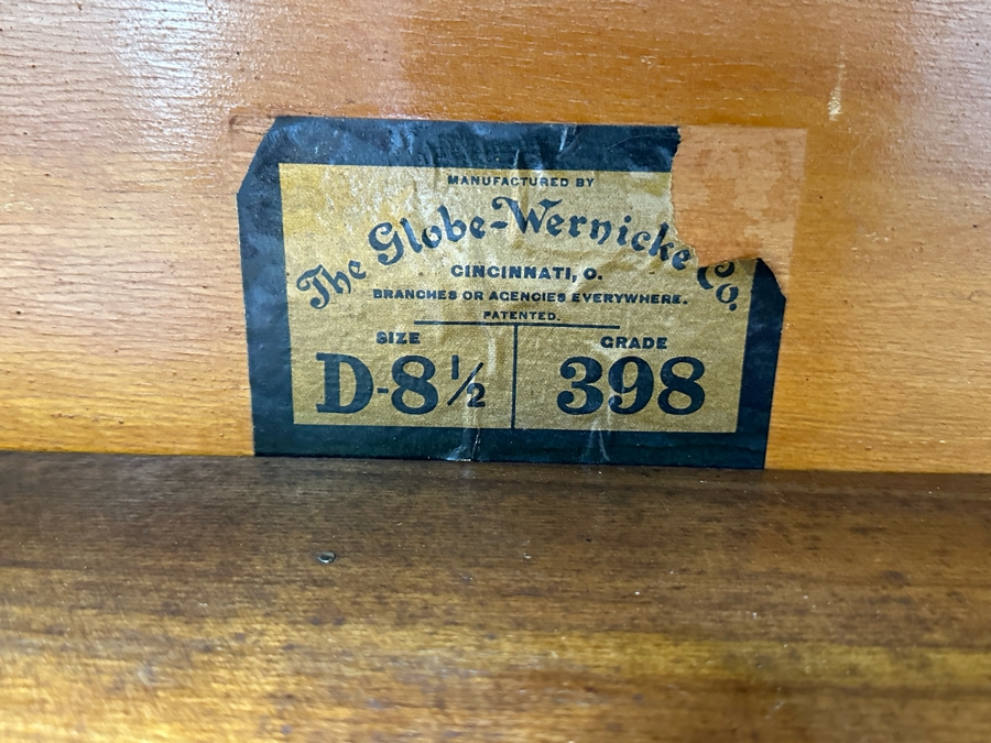 Antique Stacking Lawyer Barrister Bookcase By The Globe-Wernicke Co (Top Case Has Several Cracks In Glass - See Photos) 34W X 12D X 58H [Photo 6]