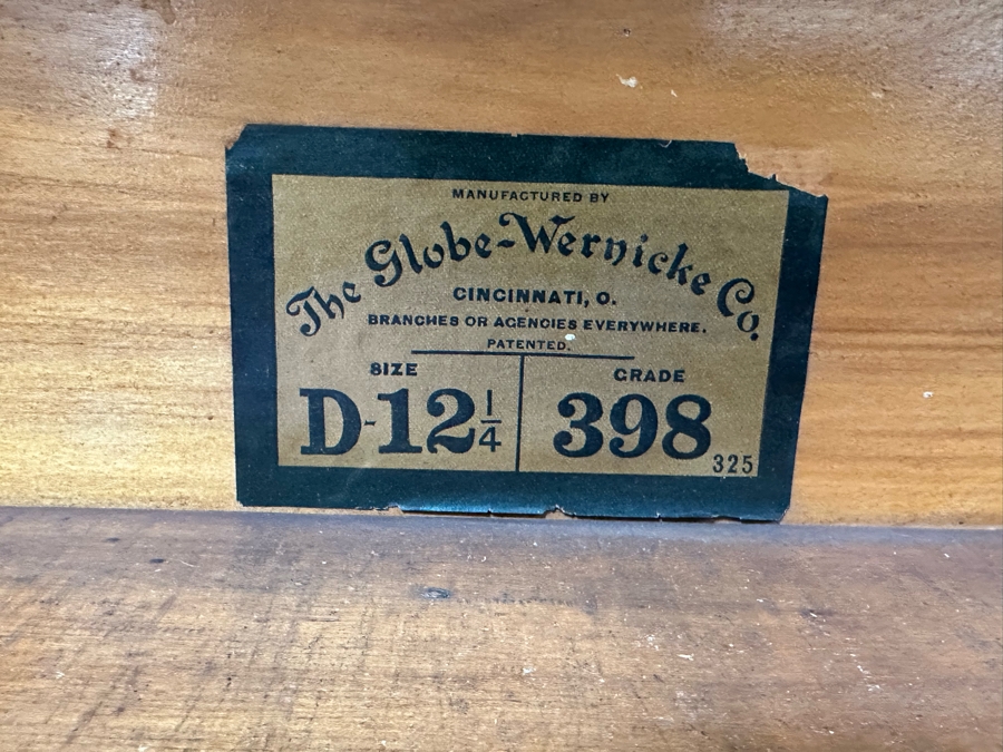 Antique Stacking Lawyer Barrister Bookcase By The Globe-Wernicke Co (Top Case Has Several Cracks In Glass - See Photos) 34W X 12D X 58H [Photo 7]