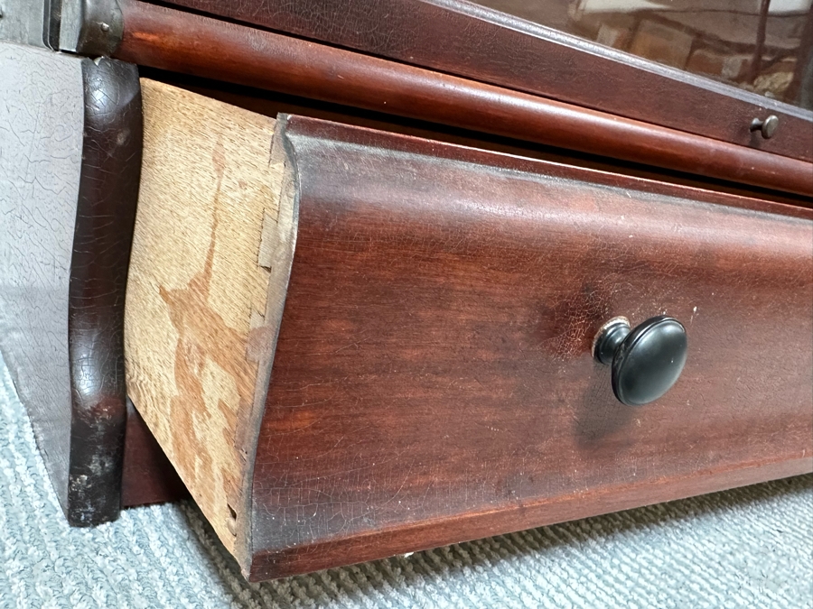 Antique Stacking Lawyer Barrister Bookcase By The Globe-Wernicke Co (Top Case Has Several Cracks In Glass - See Photos) 34W X 12D X 58H [Photo 8]