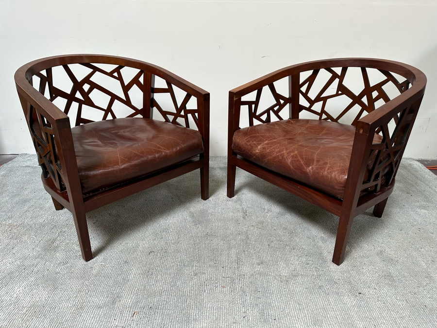 Pair Of Crate And Barrel Ankara Club Chairs 30W X 29D X 31H [Photo 5]