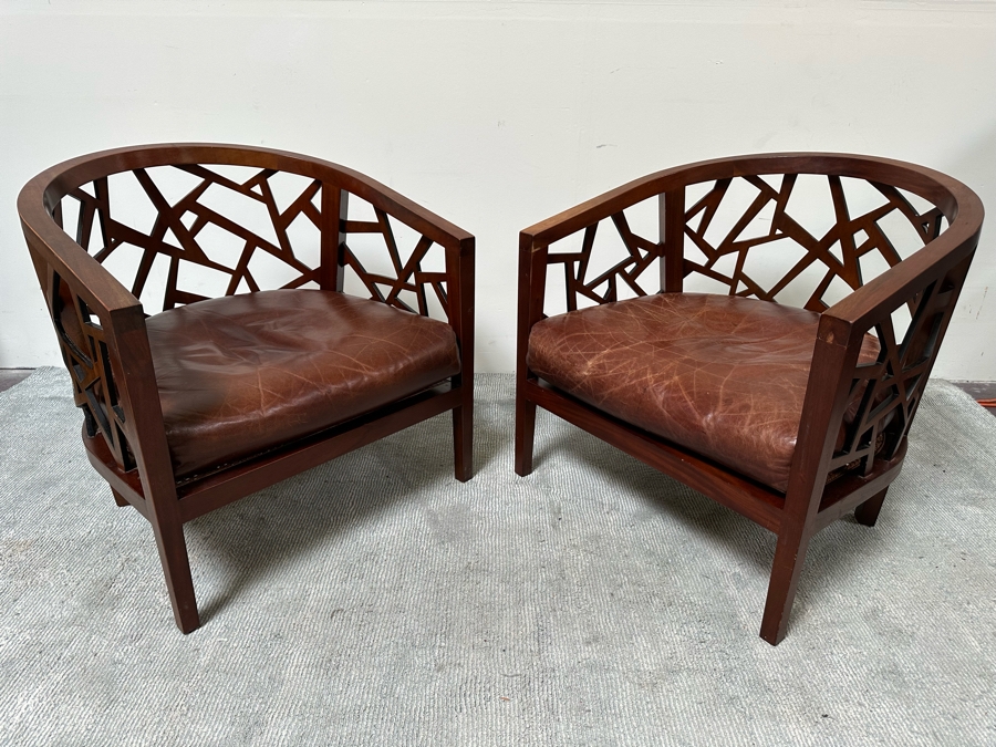 Pair Of Crate And Barrel Ankara Club Chairs 30W X 29D X 31H [Photo 6]