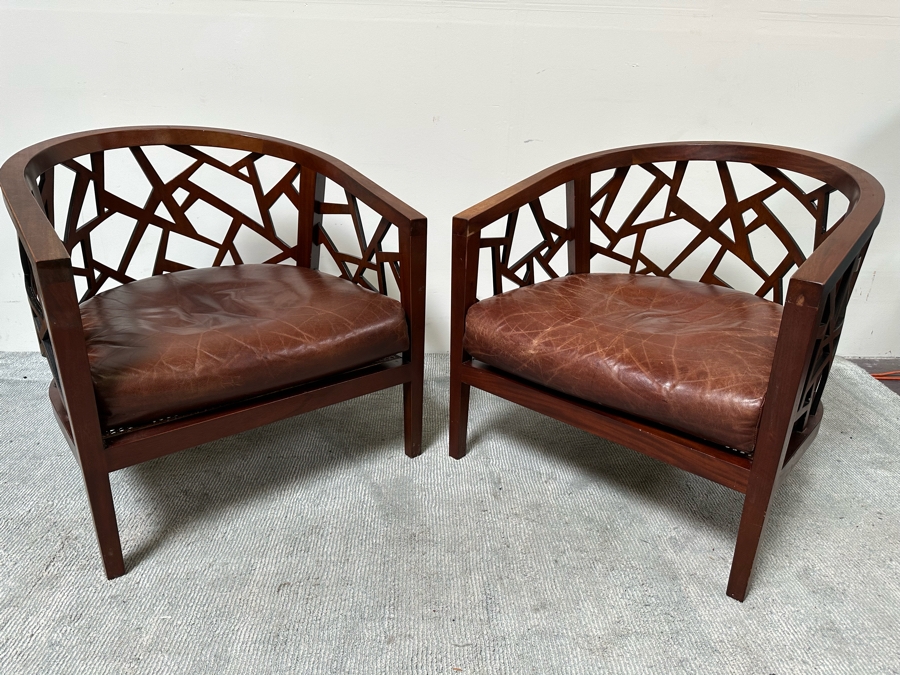 Pair Of Crate And Barrel Ankara Club Chairs 30W X 29D X 31H [Photo 3]