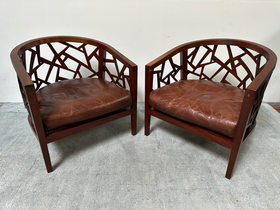 Pair Of Crate And Barrel Ankara Club Chairs 30W X 29D X 31H [Photo 4]