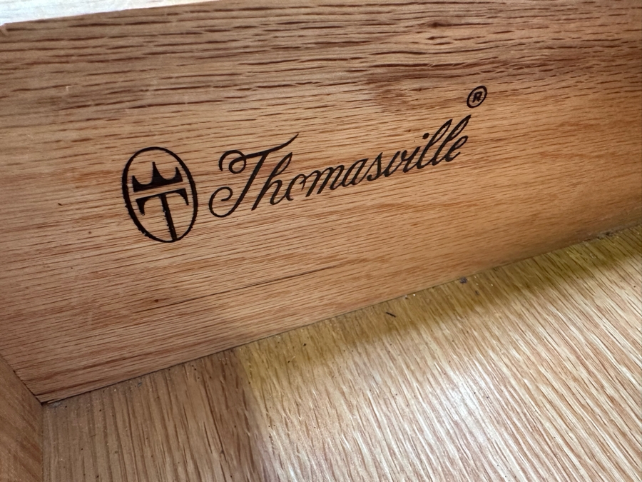 Thomasville Campaign Style Chest Of Drawers Dresser 70W X 19D X 29H [Photo 6]