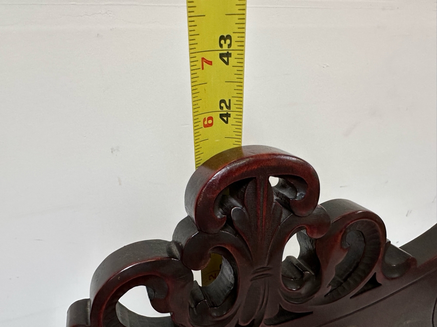 Antique Carved Mahogany Armchair With Hand Painted Back Of Courting Scene 25W X 22D X 41.5H [Photo 14]