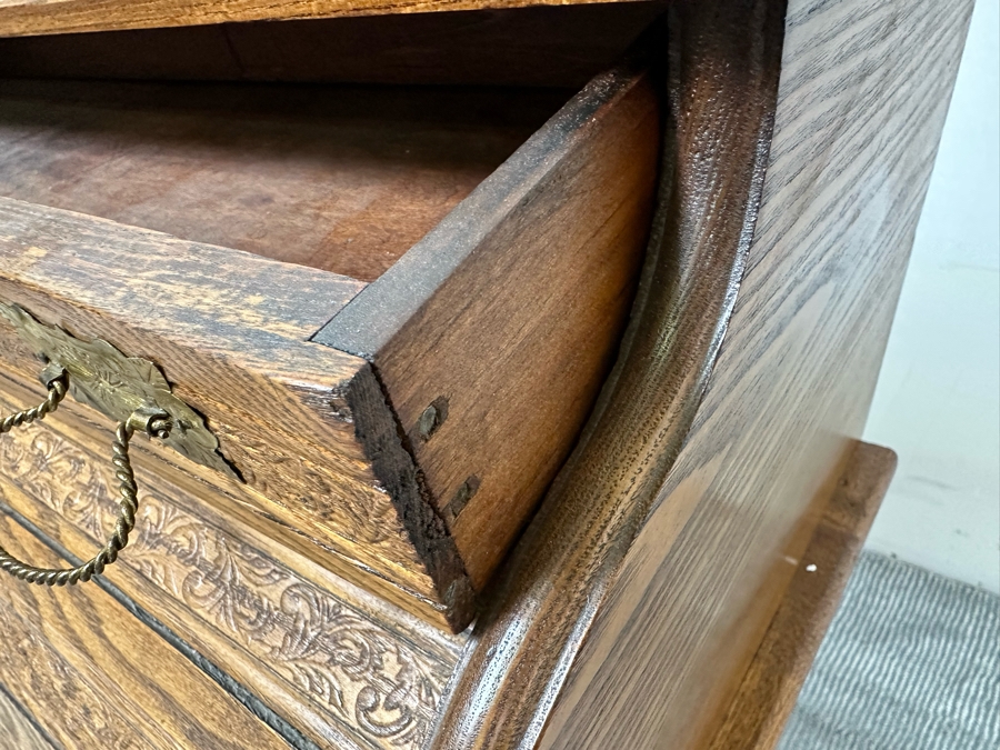 Vintage Child's Wooden Roll Top Desk 24W X 37H [Photo 9]