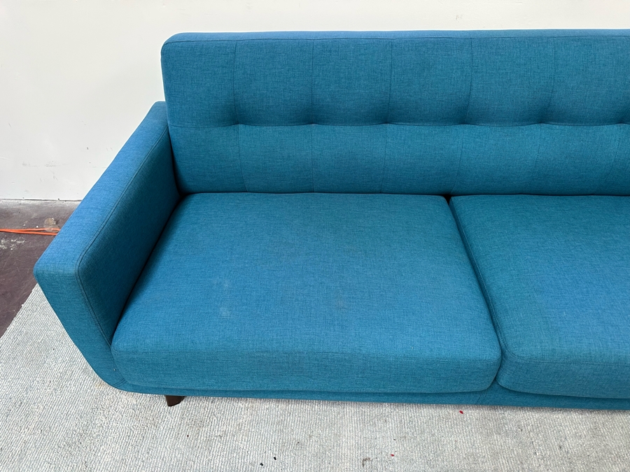 Contemporary Blue Fabric Upholsted Modern Sofa [Photo 5]