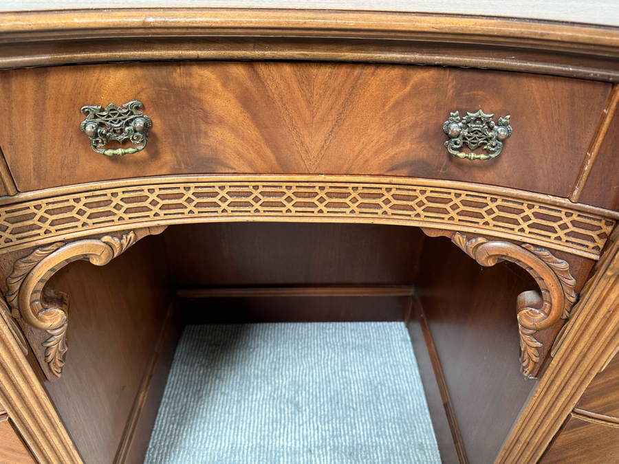 Vintage Wooden Kidney Shaped Desk 51.5W X 21D X 31.5H [Photo 7]