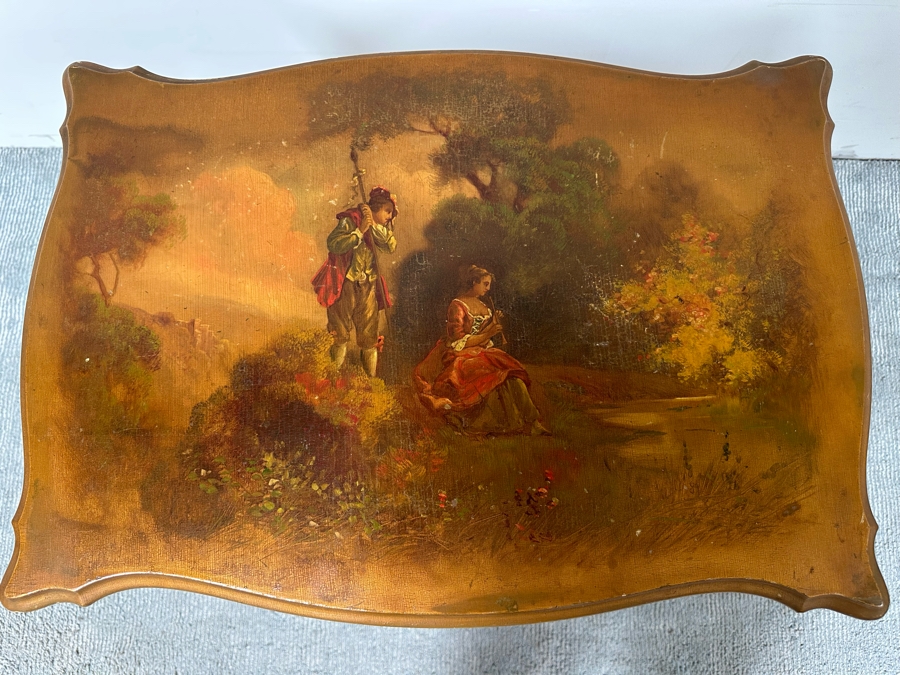 Antique Louis XV Style Hand Painted Side Table 26W X 18D X 28H [Photo 5]
