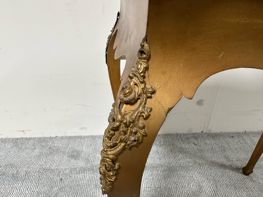 Antique Louis XV Style Hand Painted Side Table 26W X 18D X 28H [Photo 12]