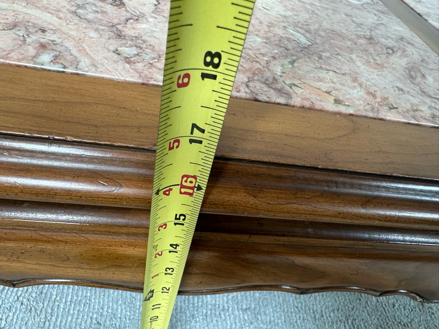 Wooden Inset Marble Top Coffee Table 51W X 27D X 17H [Photo 10]