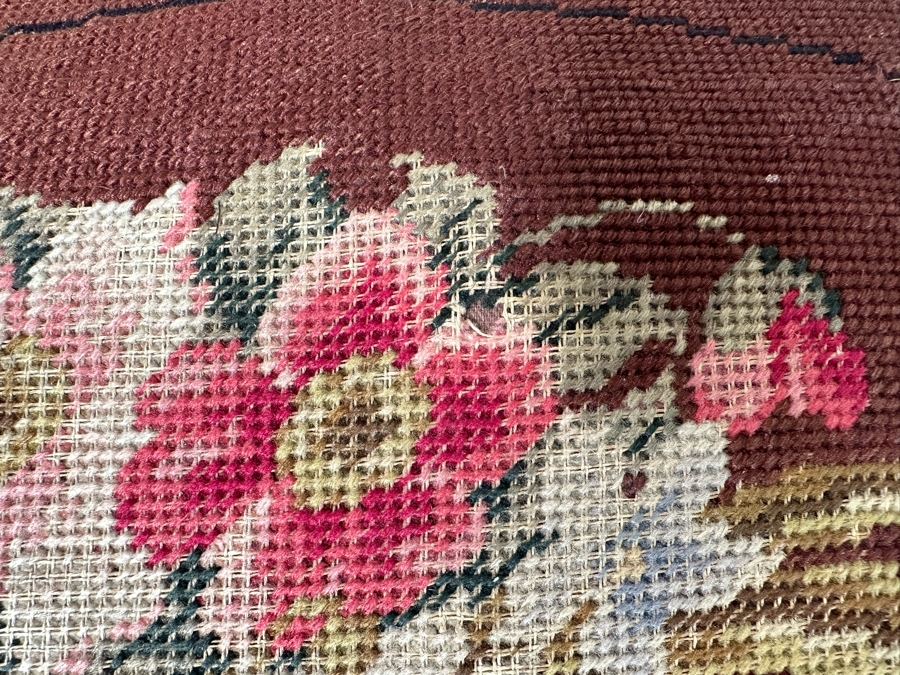 Antique Needlepoint Vanity Stool 19.5W X 16D X 18H [Photo 13]