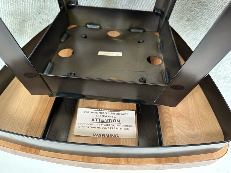 Pair Of Heavy Wooden And Metal Swivel Bar Stools 25' Seat Height By Amisco [Photo 9]